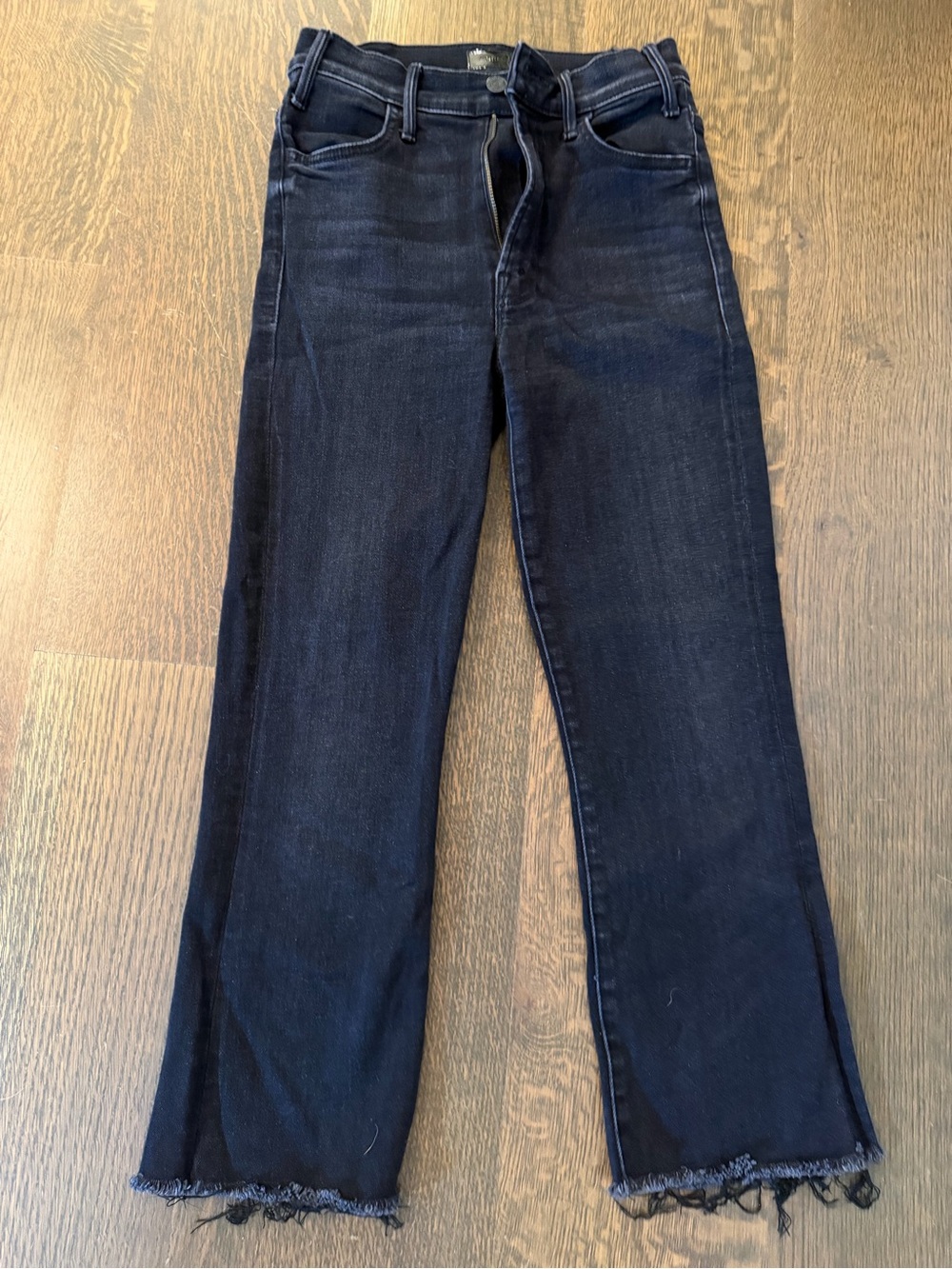 MOTHER Straight-Leg Jeans in Dark Indigo Black